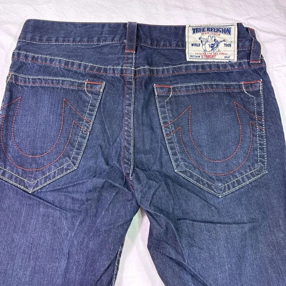 True Religion jeans Men's  33 Relaxed Straight  dark wash y2k no snap or flap